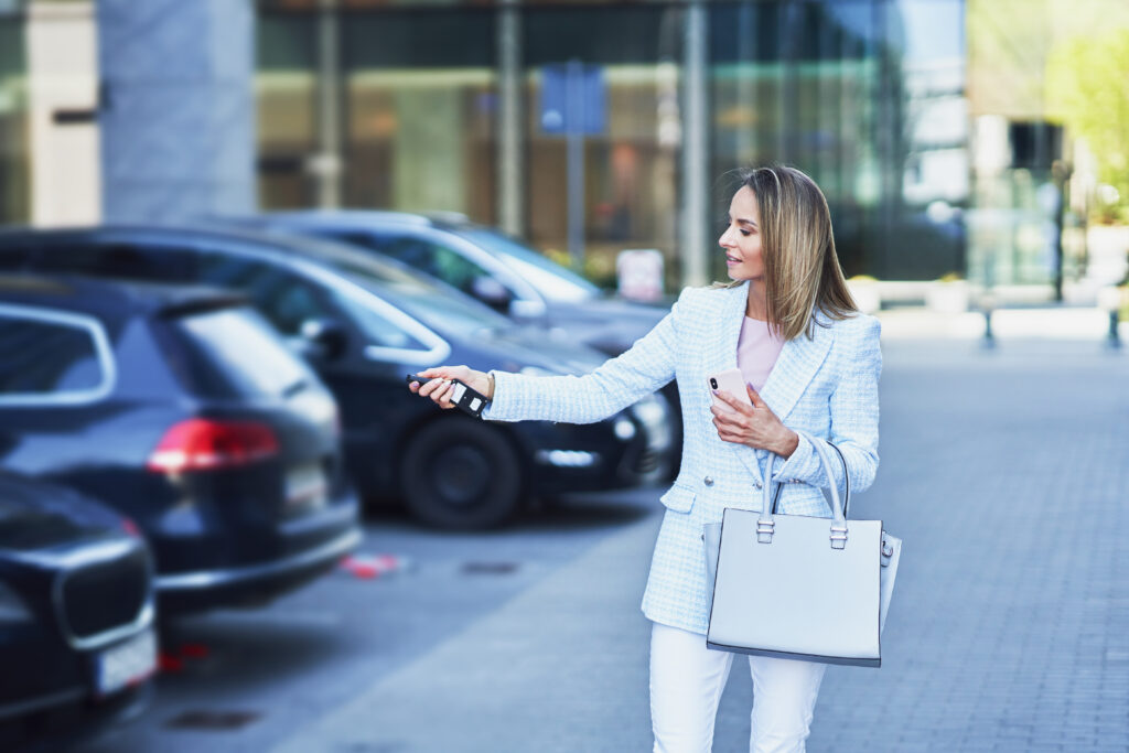 Business woman on the parking